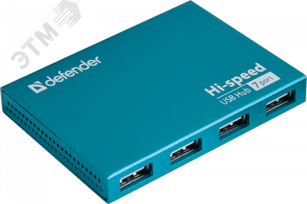 Разветвитель USB Septima Slim USB 2.0, 7 портов, блок питания 2A