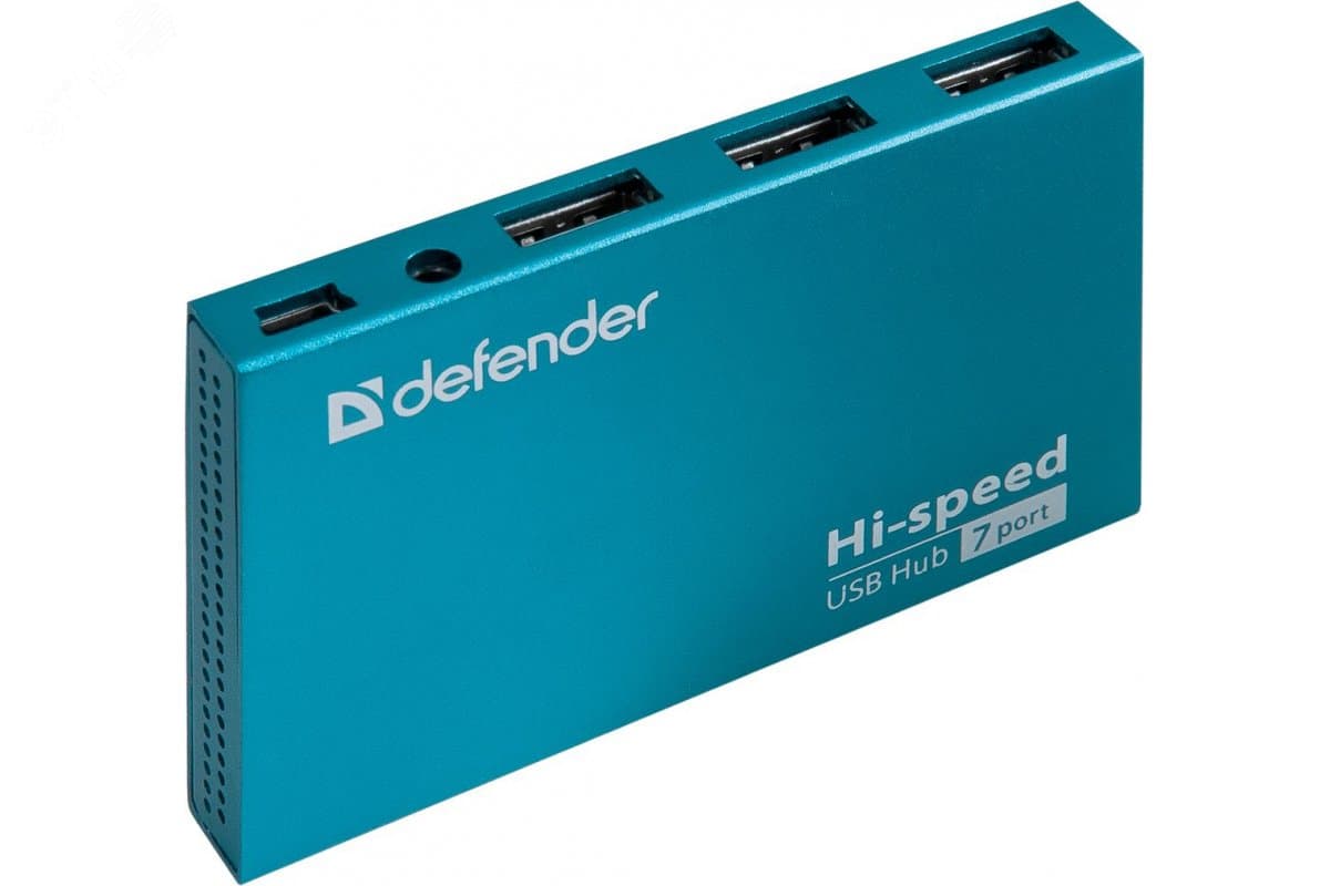 Разветвитель USB Septima Slim USB 2.0, 7 портов, блок питания 2A