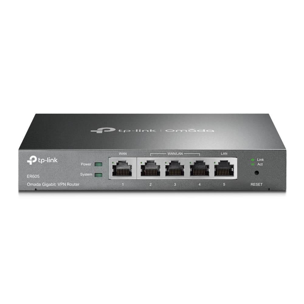 Маршрутизатор VPN гигабитный Omada 4 порта 1хWAN, 2хLAN, 2хWAN/LAN, 10 100 1000 Мб/с 1хUSB 2.0