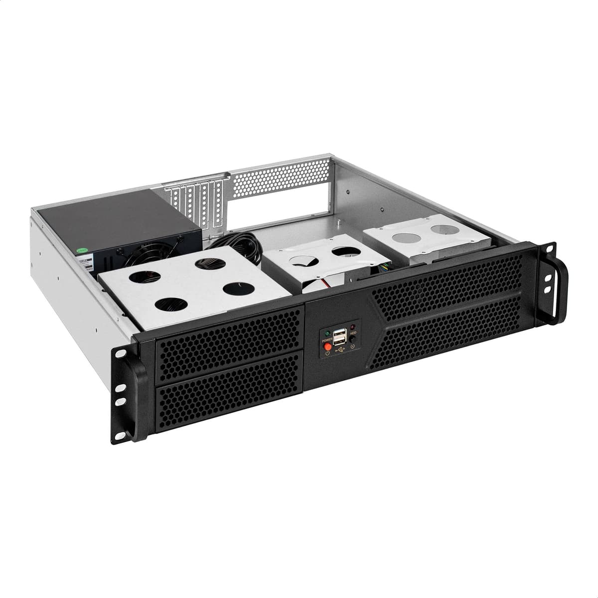 Серверный корпус 2U, 19'' стоечный, глубина 400 мм, БП 900W, 2xUSB
