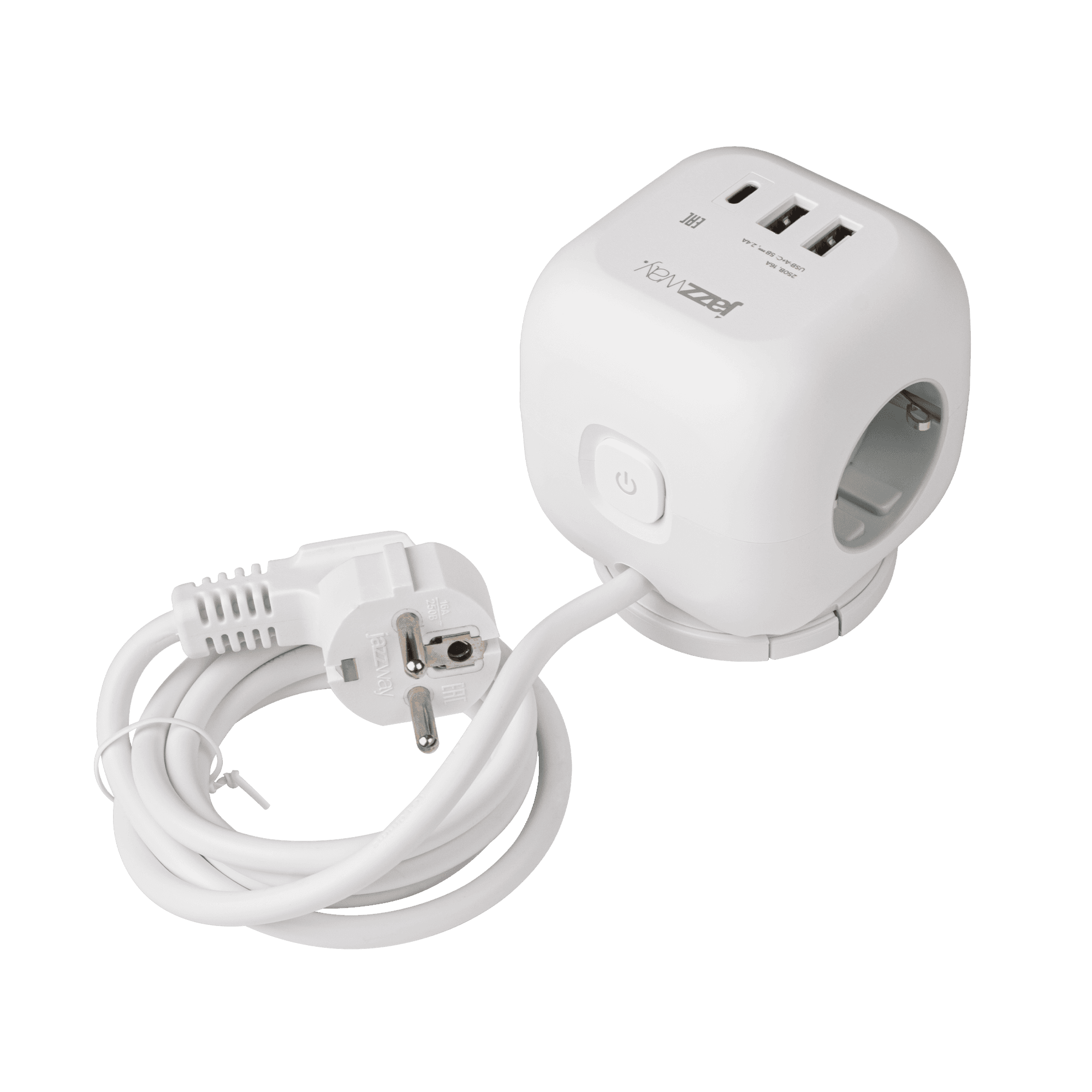 Удлинитель EC-03U-150-wh3x1,5 заземление, выключатель