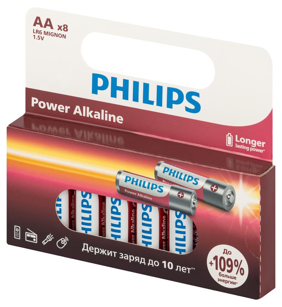 Элемент питания алкалиновый LR6P8W/51 АА 1,5v 8 шт. LR6-8BL Power