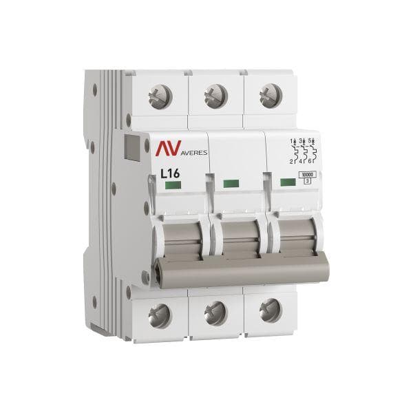 Выключатель автоматический AV-10 3P 16A (L) 10kA AVERES