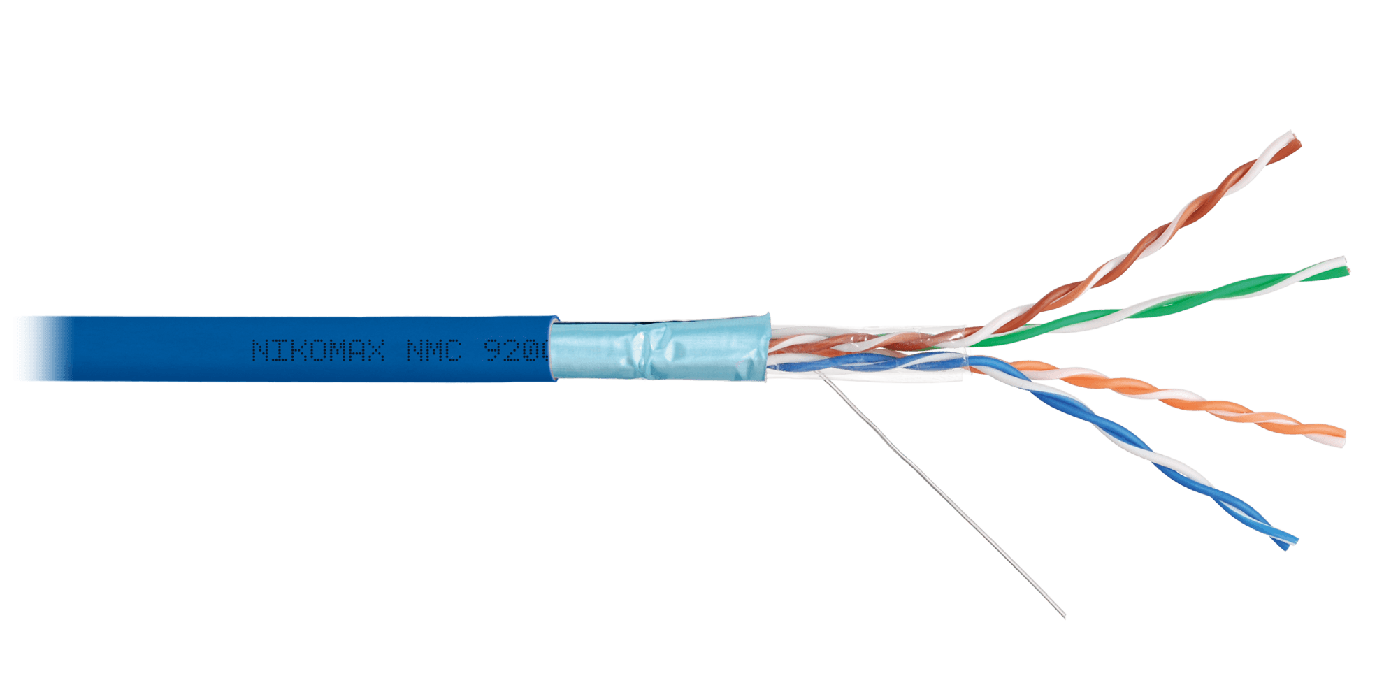 Витая пара F/UTP 4 пары Кат 5e solid BC AWG24 (0.52мм) IN LSZH нг(А)-HF синий 305м