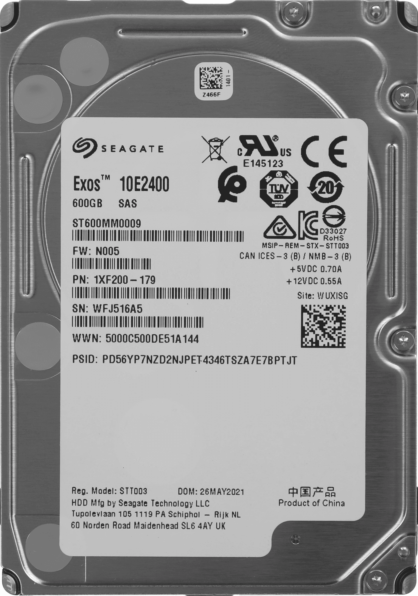 Жесткий диск 600GB Exos 2.5'', SAS 12Gb/s, 10000 об/мин, 128 МБ