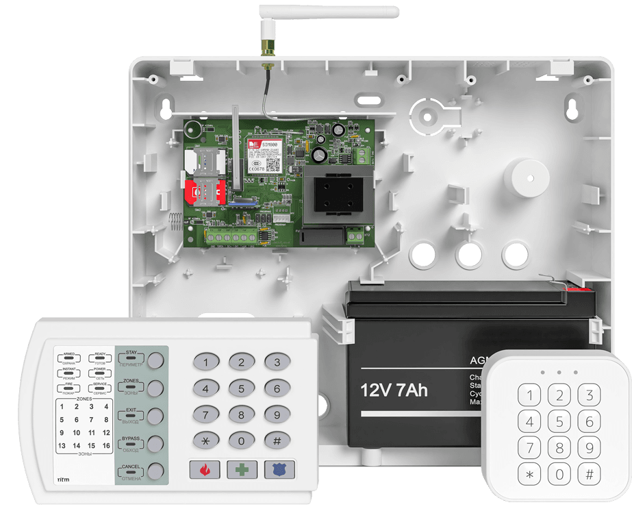 Прибор охранно-пожарный Контакт GSM-14А v.2 в корпусе под АКБ 7 Ач с microUSB