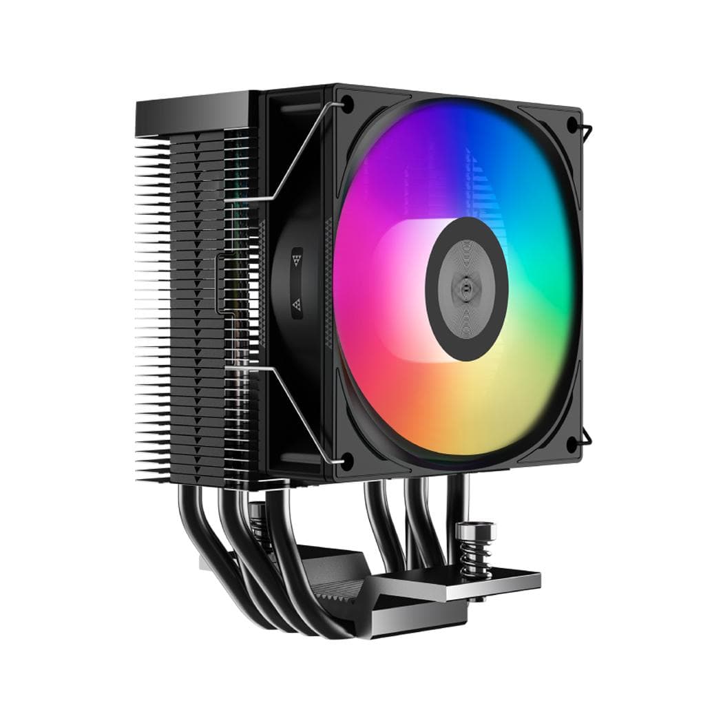 Кулер для процессора R400 ARGB, 180 Вт, 4-pin PWM, 133 мм, алюминий/медь, ARGB-подсветка, 1x92 мм вентилятор, 40,94 CFM, 30 дБА, 2200 об/мин, чёрный