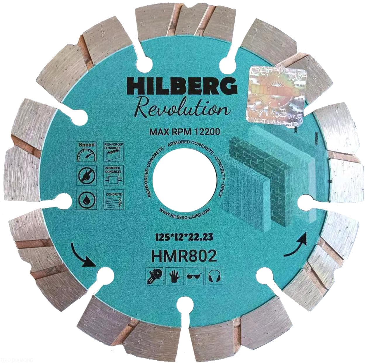 Диск алмазный отрезной 125х22,23х12 Hilberg Revolution
