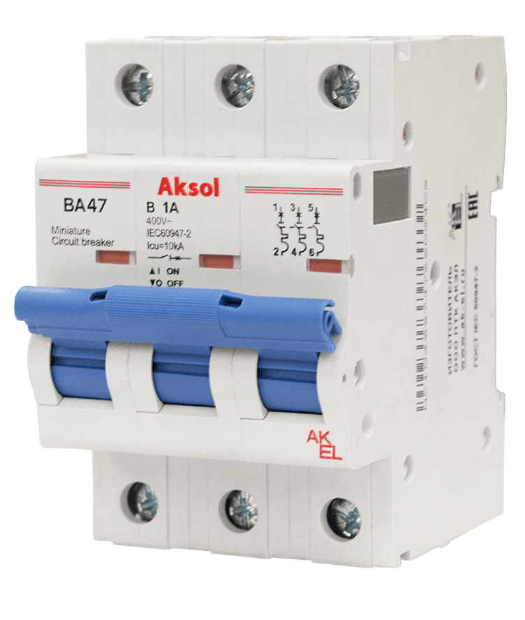 Выключатель автоматический ВА47-MCB-H-AKSOL-3P-B4-AC 3P/4A/B/10кА