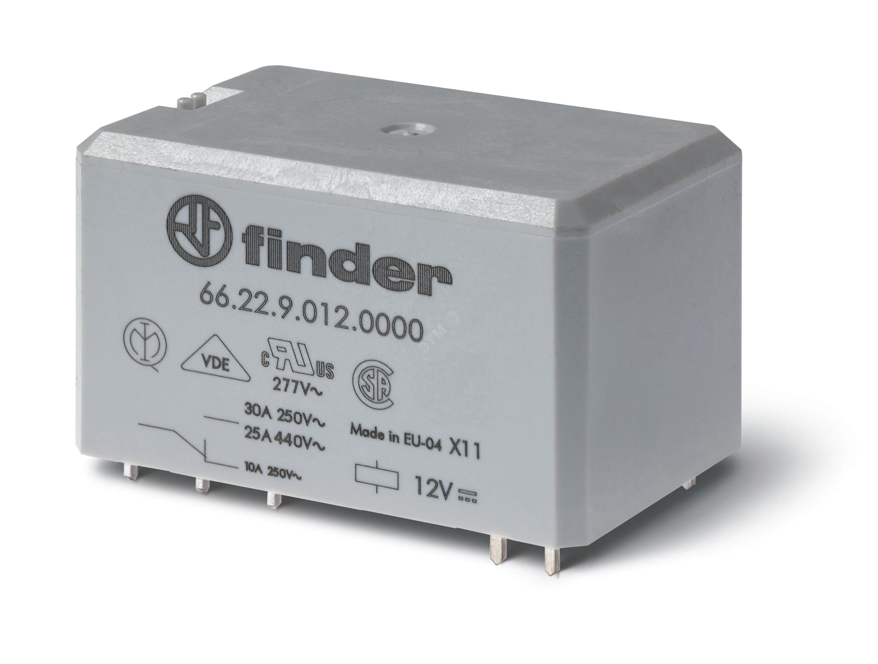 Реле силовое электромеханическое, монтаж в наконечники Faston 250 (6.3x0.8мм), 2NO 30A, контакты AgCdO, катушка 230В AC, Взрвывозащита, соответствие ATEX (EX nC), УХЛ4, монтажный фланец, опции: нет
