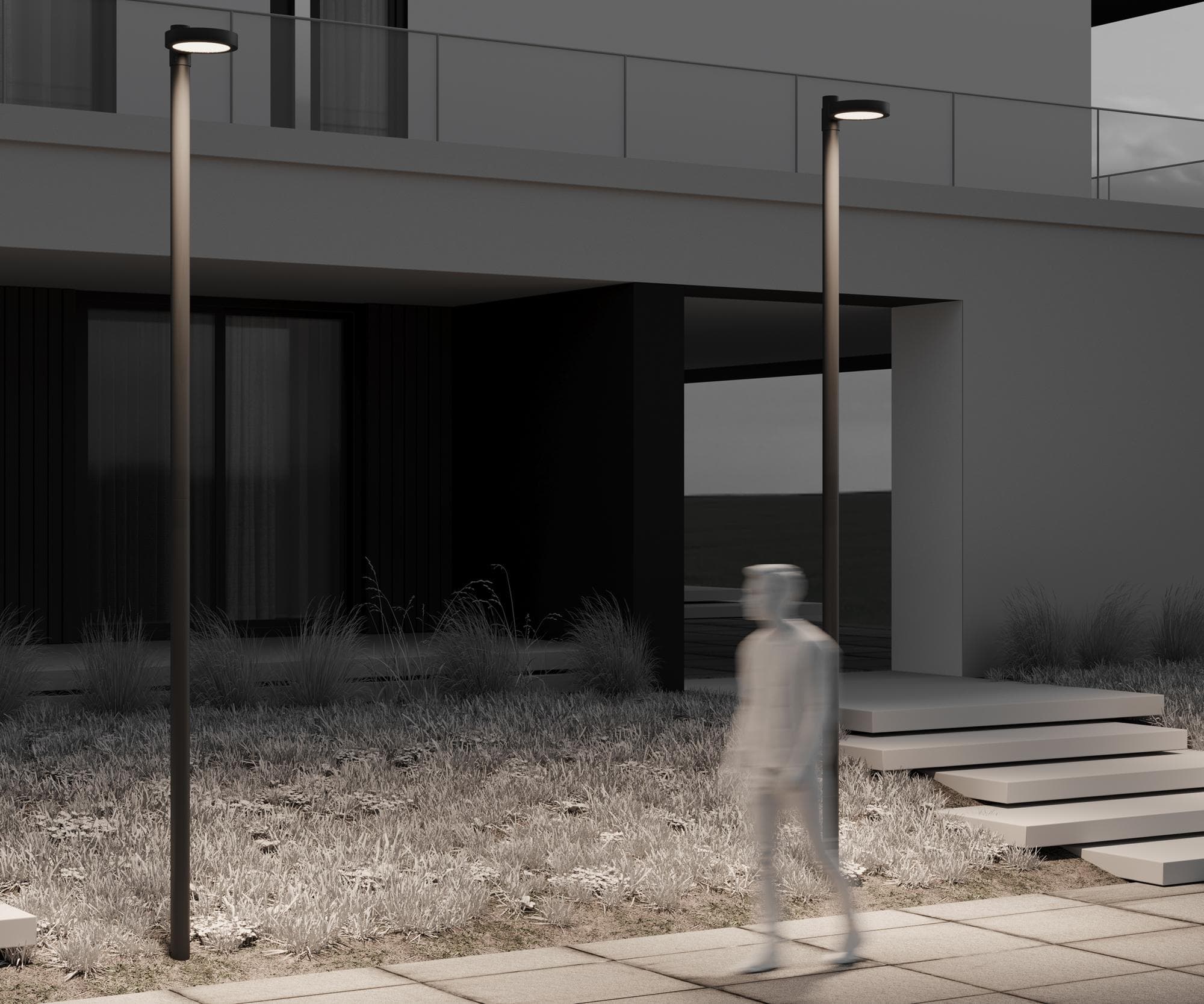Столб для паркового светильника Outdoor Pillar 4м Графит