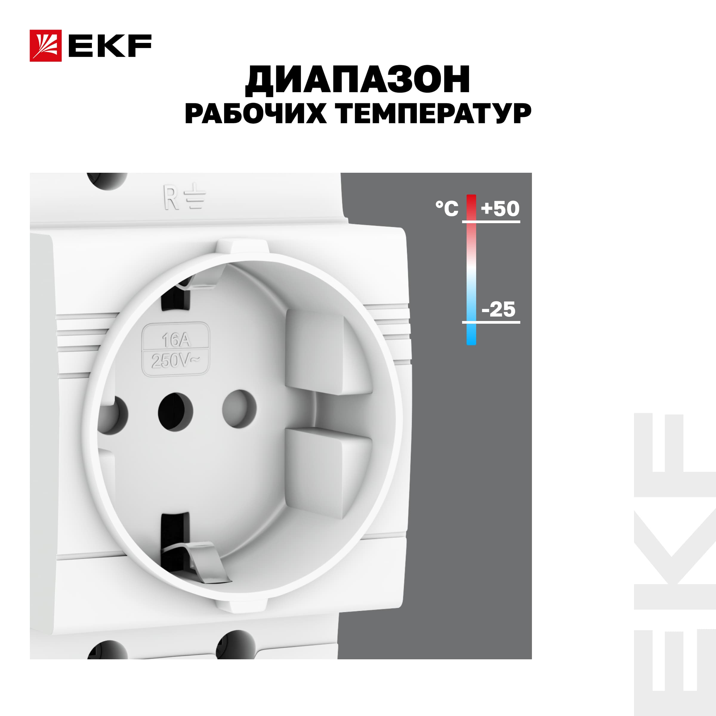 Розетка РДЕ-47 240В (под евро вилку с заземлением) EKF PROxima
