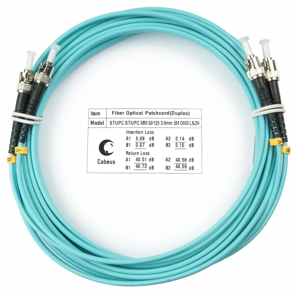 Патч-корд оптический duplex 5м ST-ST 50/125MM OM3 LSZH