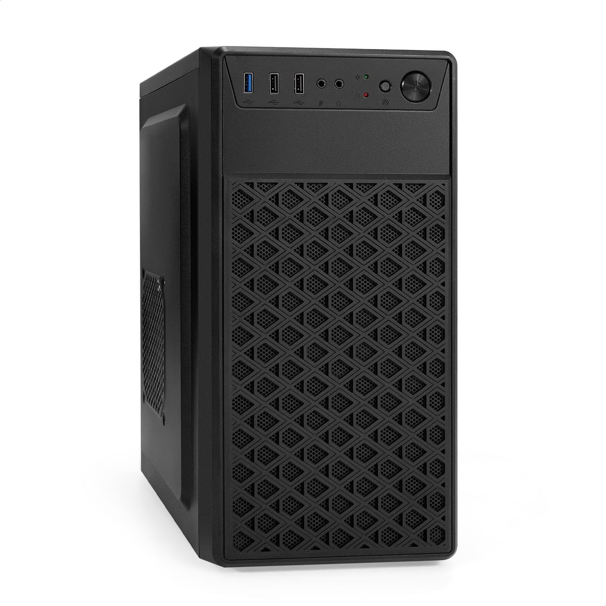 Корпус для ПК, Minitower, mATX, без БП, 2xUSB + 1xUSB 3.0, HD Audio, чёрный, 2 RGB-вентилятора 12 см