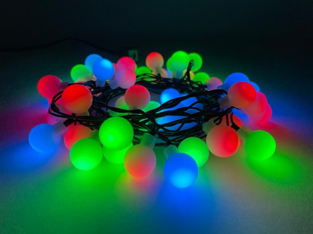 Гирлянда LED Нить Шарики d18мм, 5 м мультиколор, 220V ENIN - 18BM