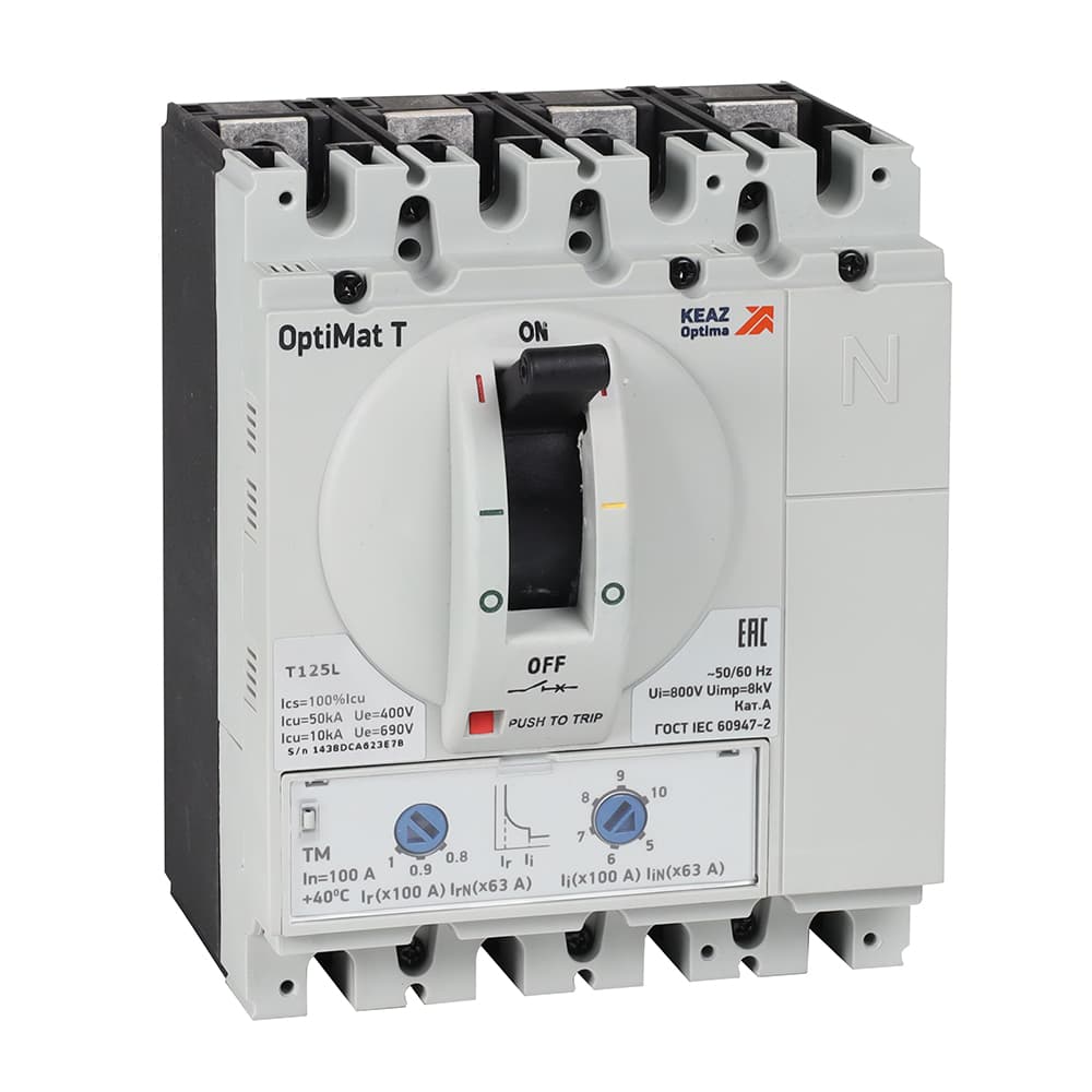 Выключатель автоматический OptiMat T125L TM 80 A 3P