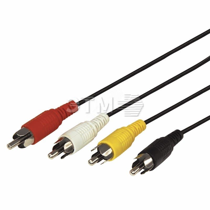 Шнур 4 RCA - 4 RCA, 10 м., черный