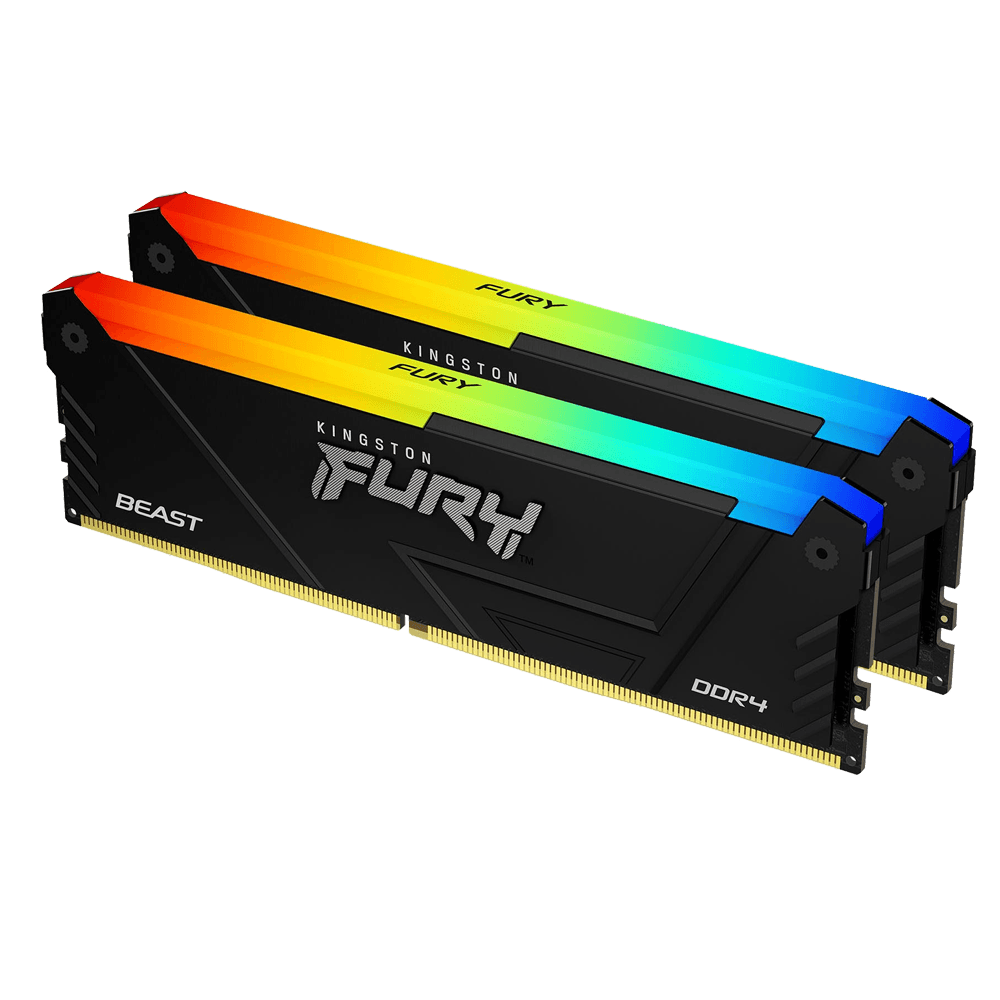 Модуль памяти 16 ГБ FURY Beast Black RGB XMP (2x8 ГБ), DIMM DDR4, 3200 МГц, 25600 Мб/с