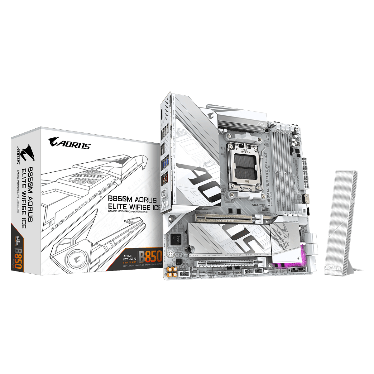 Материнская плата B850M AORUS ELITE WIFI6E ICE, AMD B850, Micro ATX