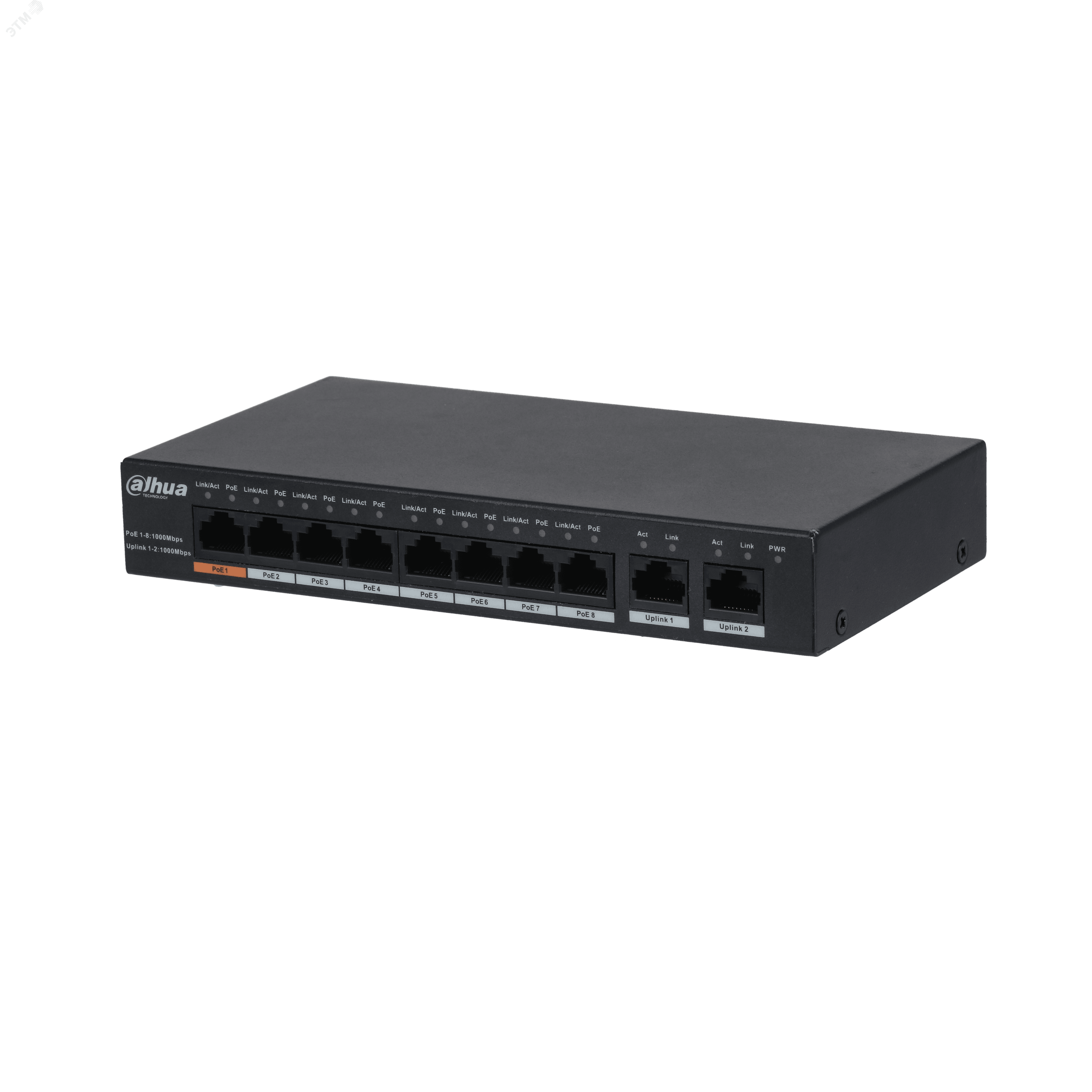 Коммутатор неуправляемый 10 портов RJ4510 100 1000 Мб/с PoE 96Вт