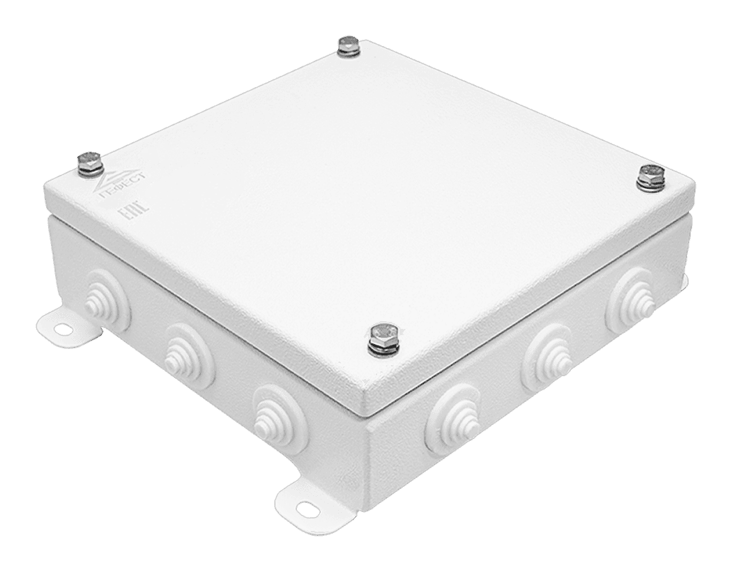 Коробка монтажная огнестойкая КМ-О (32к)-IP55-2020, корпус из оцинкованной стали, количество вводов 12