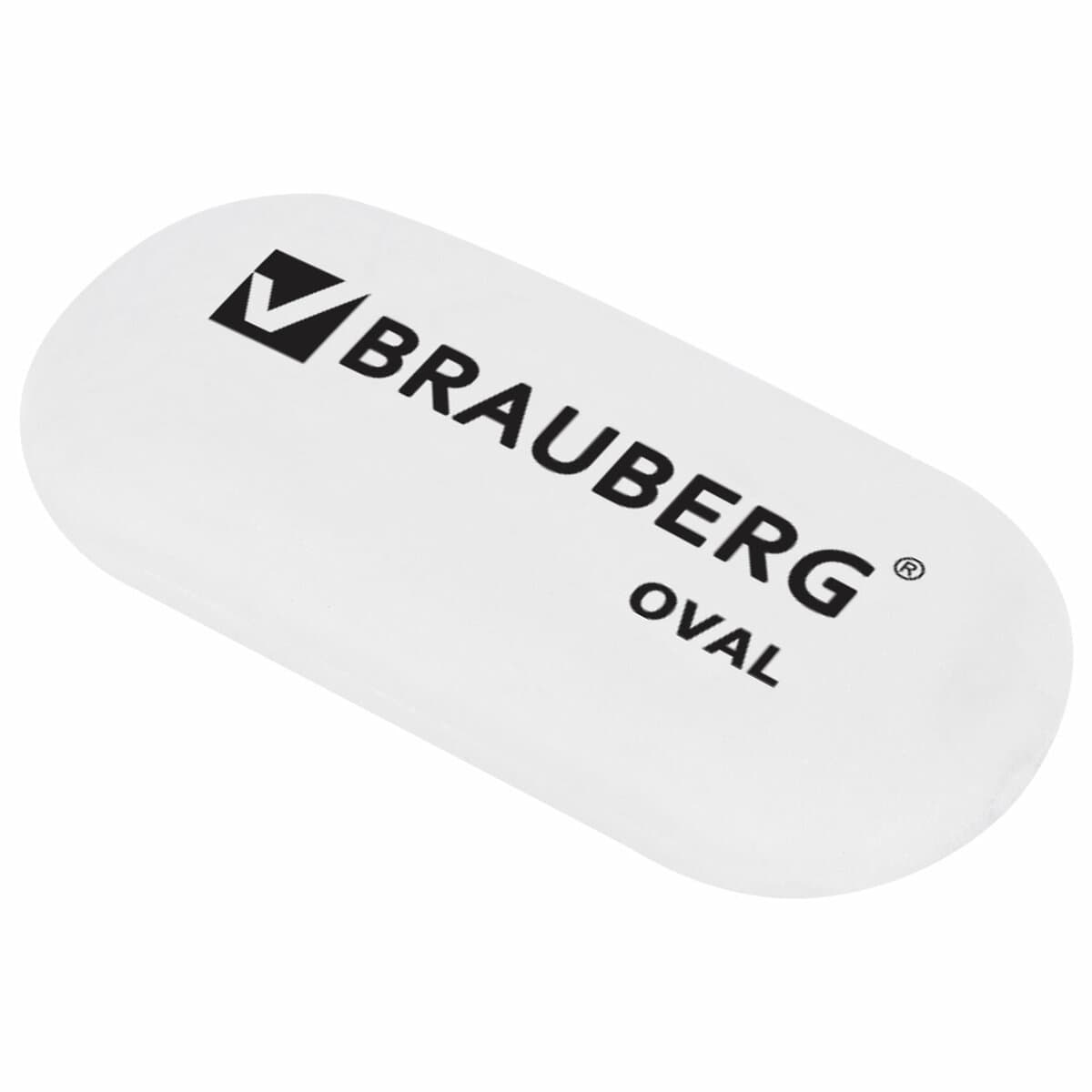 Ластик Oval, 55 х 23 х 10 мм, белый, овальный