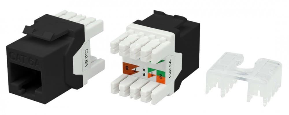 Вставка Keystone Jack RJ-45(8P8C)категория 6a (10G)черная