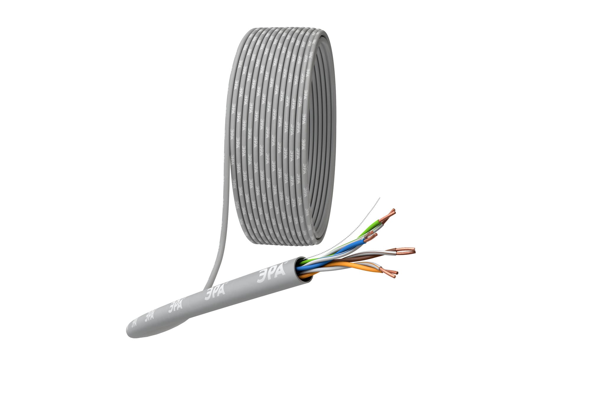 Кабель витая пара U/UTP 4x2x24 AWG Cat5e CU PVC 305м U-4-PVC