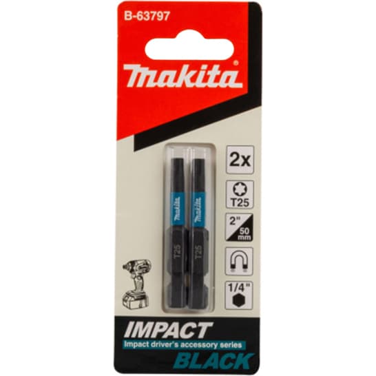 Насадка бита Impact Black T25, 50 мм, E-form (MZ), 2 шт.