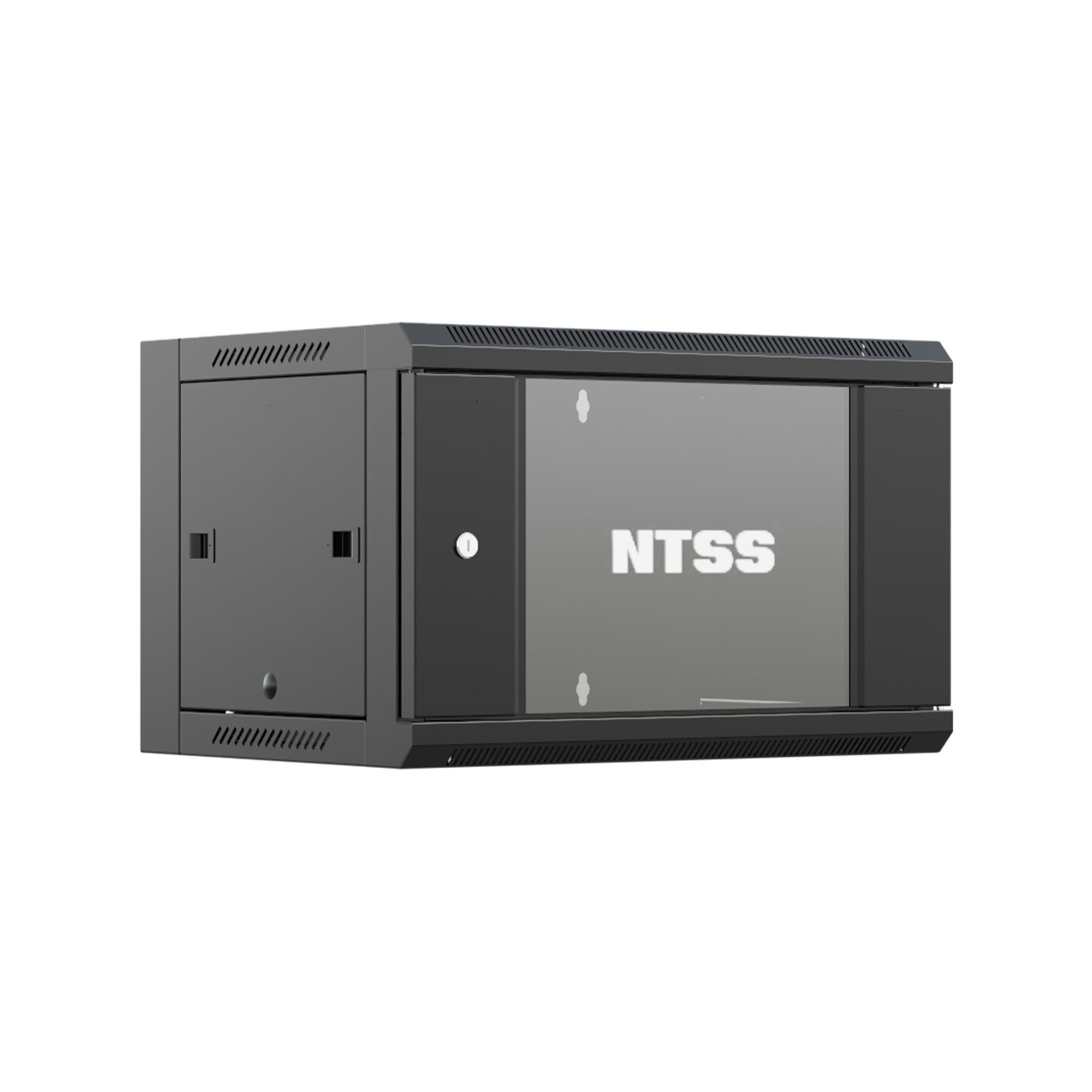 Шкаф настенный телекоммуникационный W 9U 600х450х500мм, 2 профиля 19, дверь стеклянная, боковые стенки съемные, задняя стенка, разобранный, черный RAL 9005
