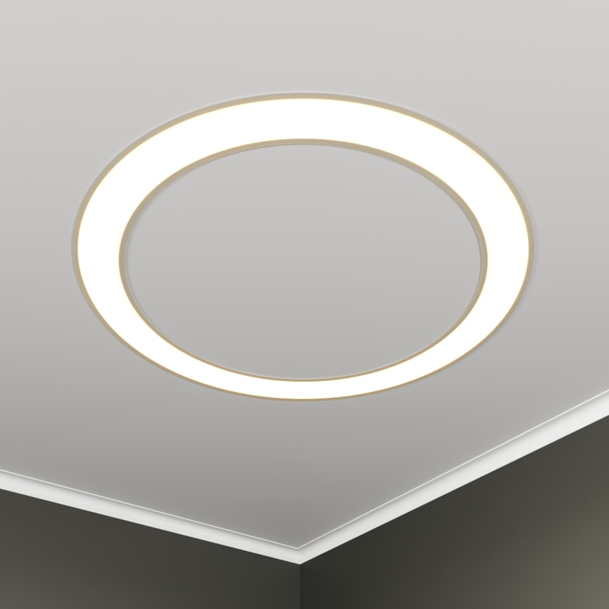 Светильник светодиодный RVE-LBX-HOLE-RING-1846-VG (Кольцо 1846х1846х110мм S80мм 137Вт встраиваемый под шпаклевку 4000K Белый)