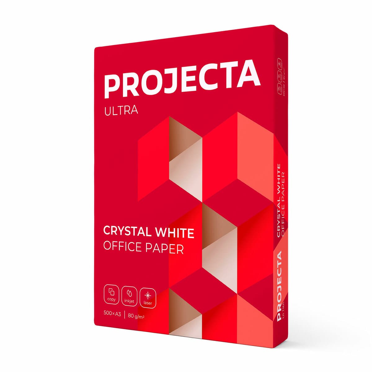 Бумага офисная БОЛЬШОГО ФОРМАТА(297х420), А3, 80г/м2, 500л, марка А, PROJECTA ULTRA, 162%(CIE)