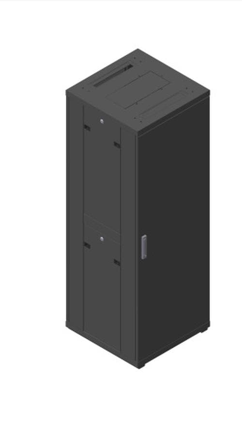 Шкаф телекоммуникационный напольный 42U, (1970х600х800 мм), металлические двери, цвет черный
