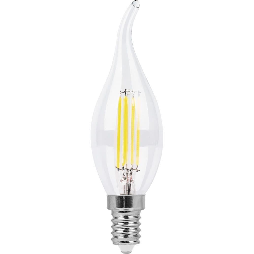 Лампа светодиодная LED 9вт Е14 теплый свеча на ветру FILAMENT