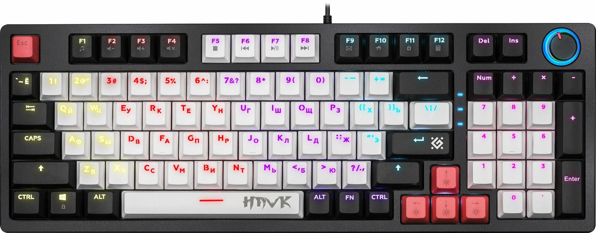 Клавиатура механическая Hawk GK-418 RU,радужн,97кн,1,5м,крас.свитч