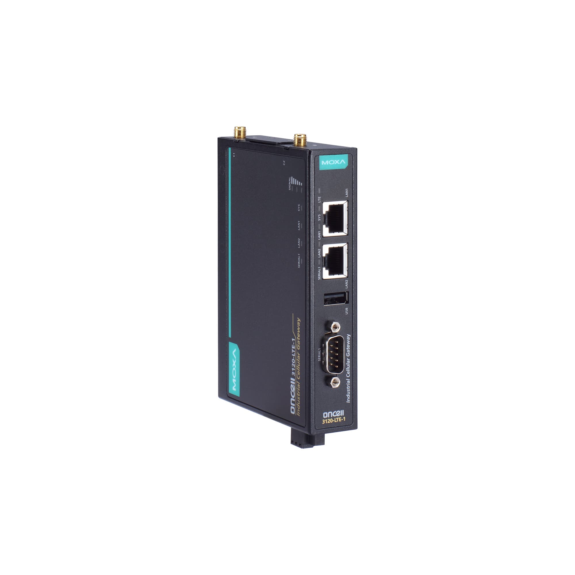 LTE-модем с 2 слотами для SIM-карт, 2 Ethernet-портами, 1 портом RS-232/422/485, с диапазоном рабочих температур от -30 до 70 C (без антенн в комплекте)