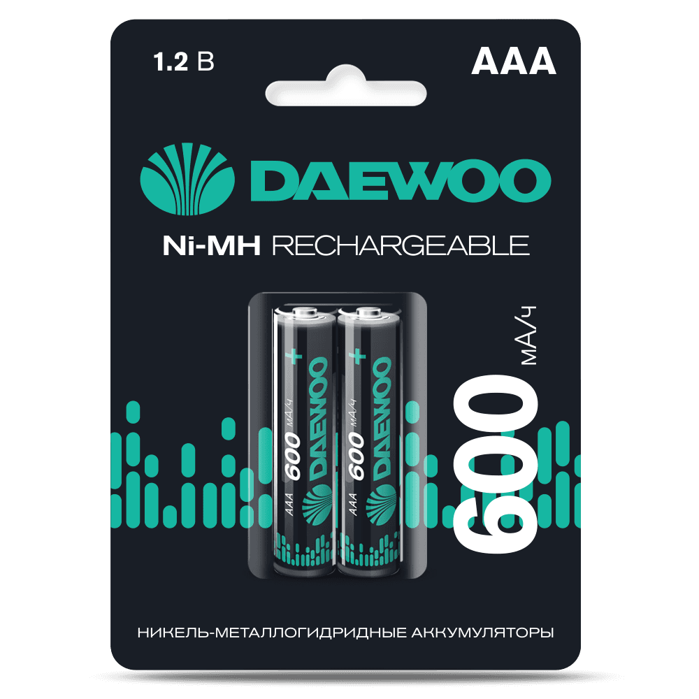 Аккумулятор DAEWOO AAА (600mAh) Ni-MH блистер, 2 шт.