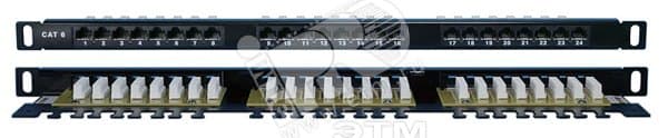 Патч-панель высокой плотности 19 0.5U 24 порта RJ-45 категория 6 Dual IDC