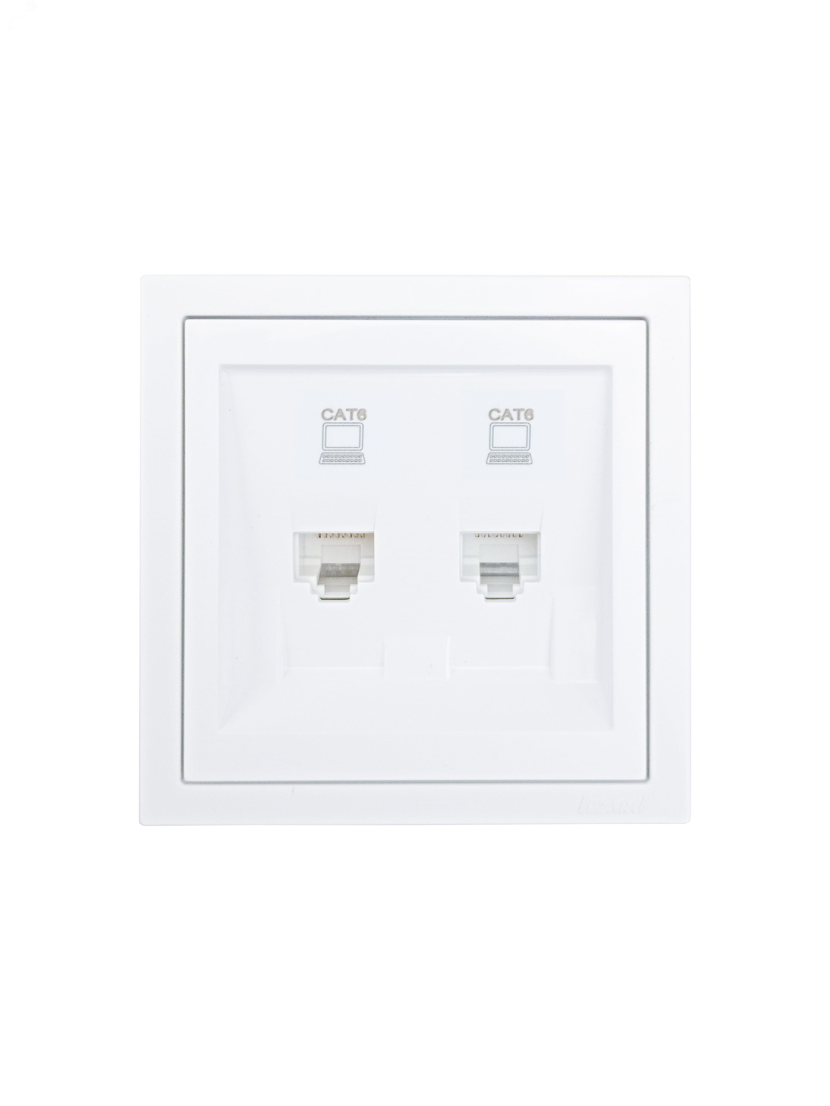 ZIMA Розетка компьютерная двойная Cat 6, механизм, белая Lezard 704-0288-142