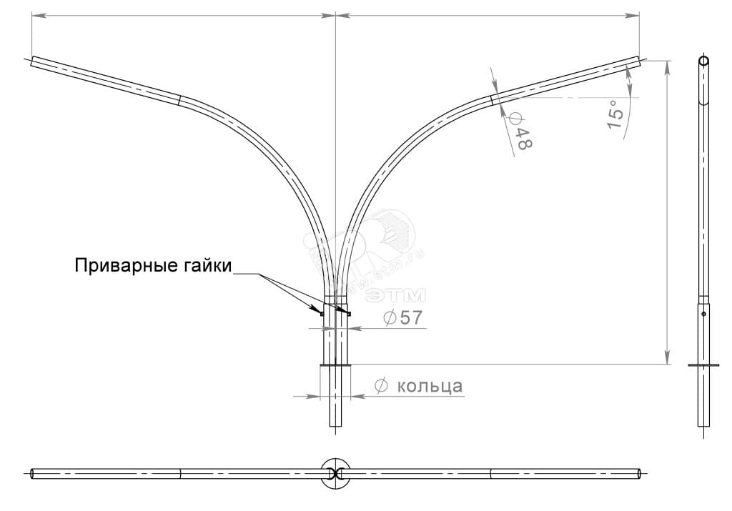 Кронштейн К2К-1,0-2,0-К80-0,048-15-180-ц