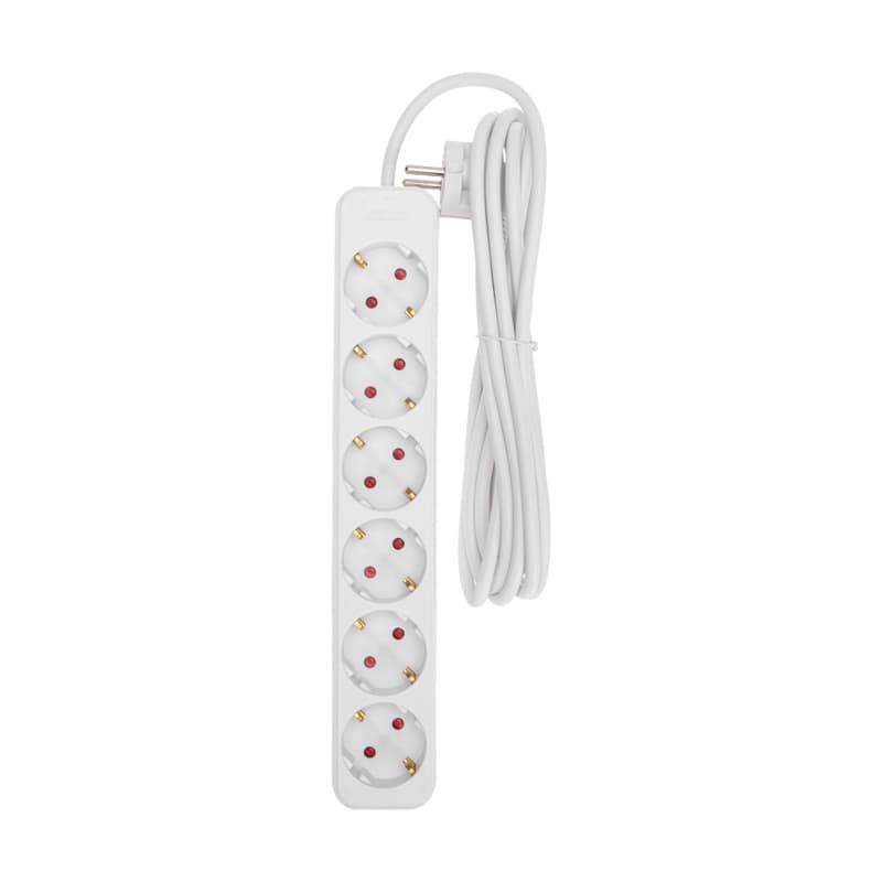 Удлинитель STANDARD 6 гнезд, 3 м, 3х1,0 мм2, с/з, белый