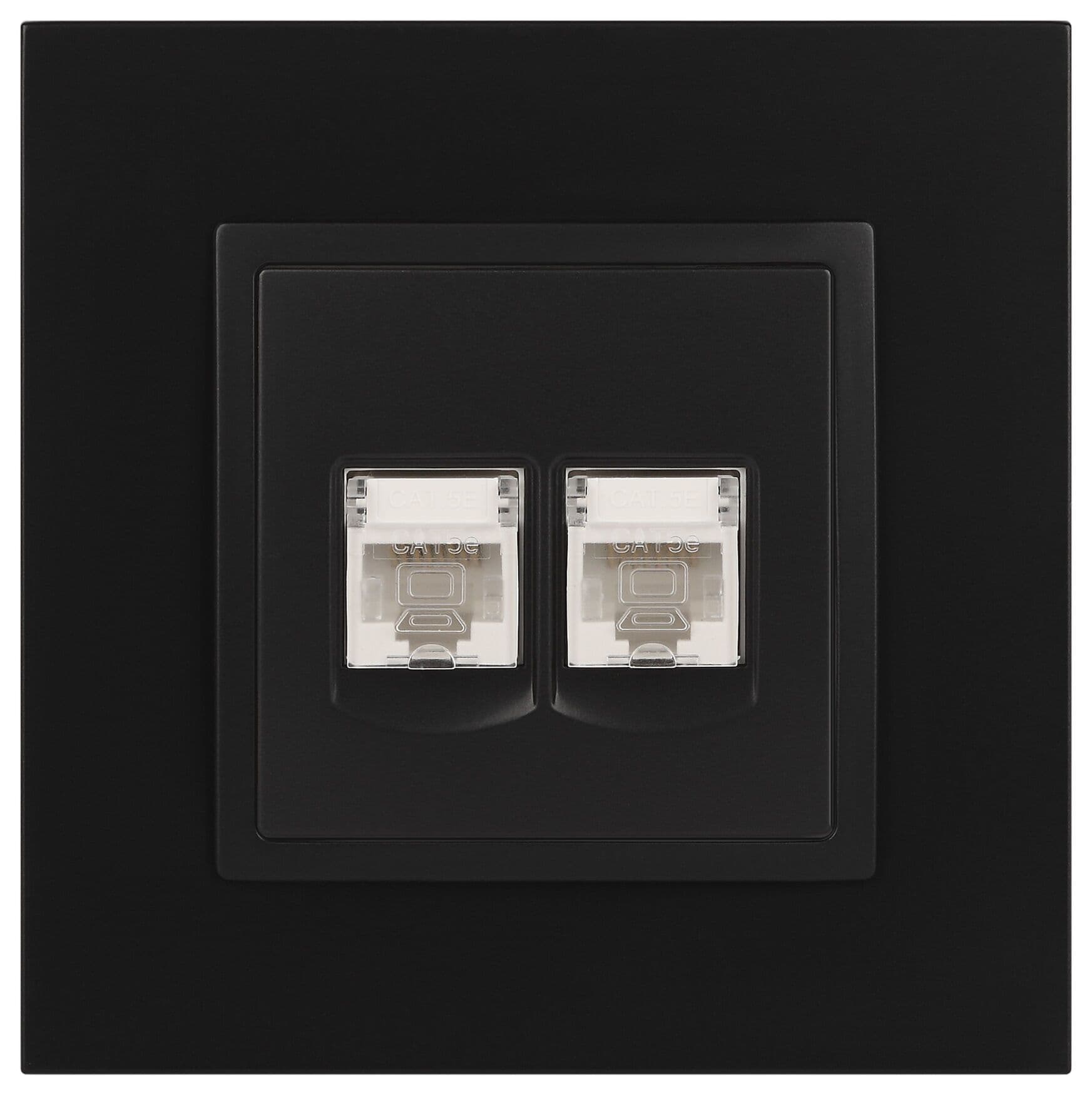 Розетка 2хRJ45, Эра Elegance, антрацит, 14-3108-05