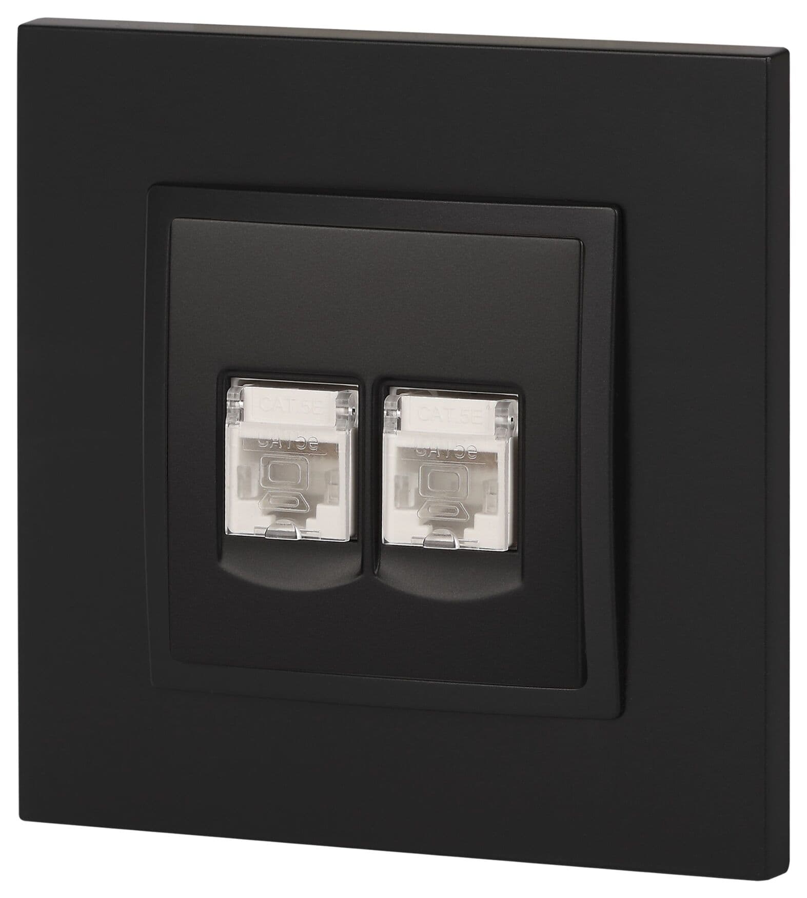 Розетка 2хRJ45, Эра Elegance, антрацит, 14-3108-05