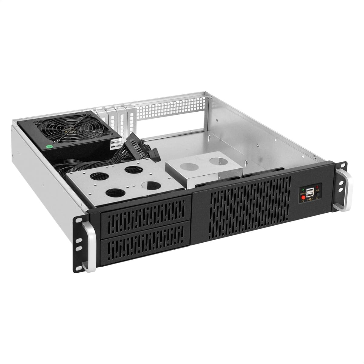 Серверный корпус 2U, 19'' стоечный, глубина 400 мм, БП 900W, USB