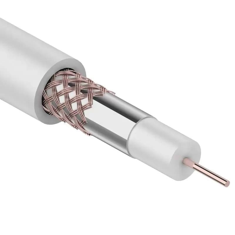 Кабель коаксиальный RG-59U+Cu (75 Ом), Cu/Al/Cu,  бухта 305 м, белый, REXANT