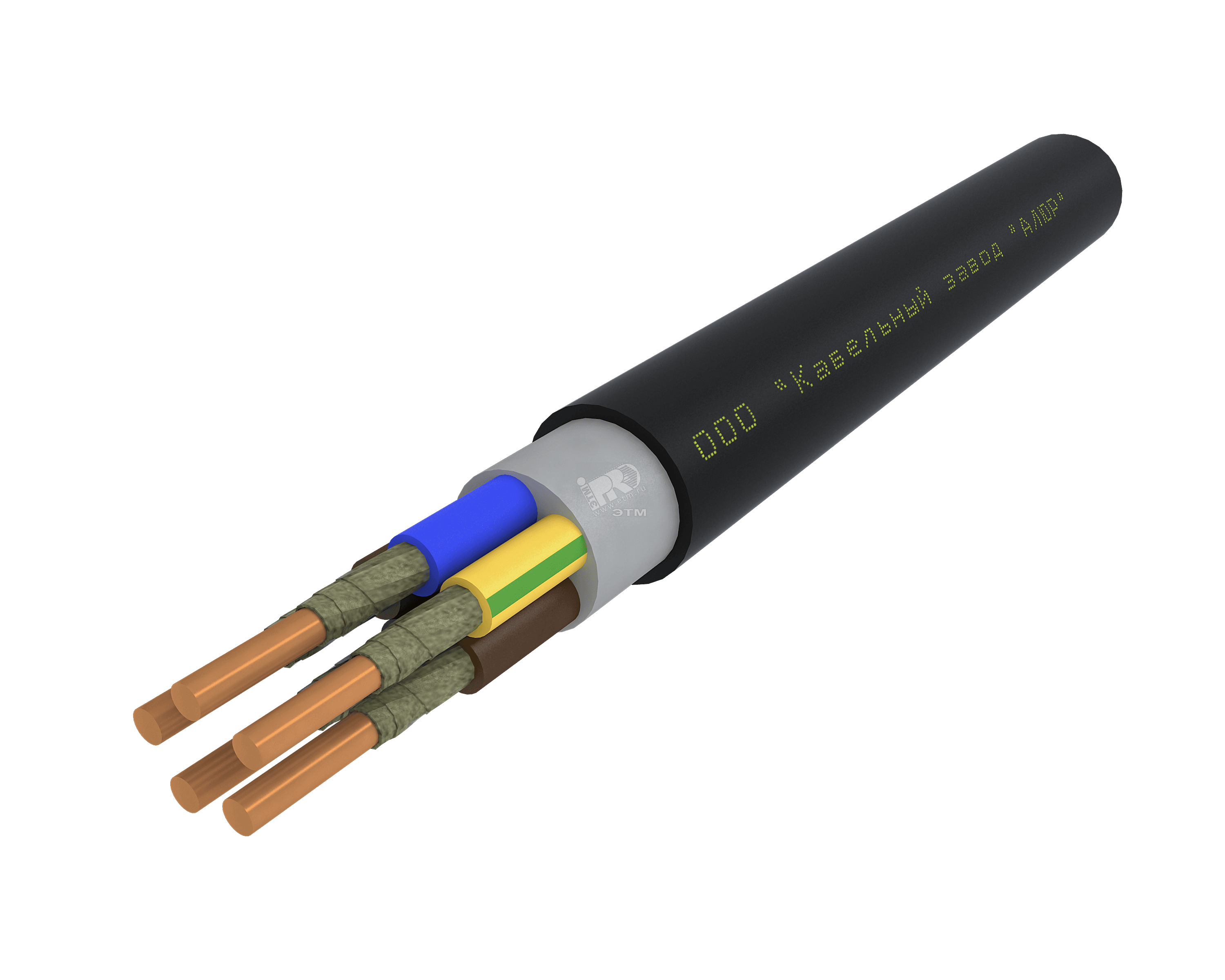 Кабель силовой ВВГнг(А)-FRLSLTx 5х1.5 ок(N.PE)-0.66 черный бухта