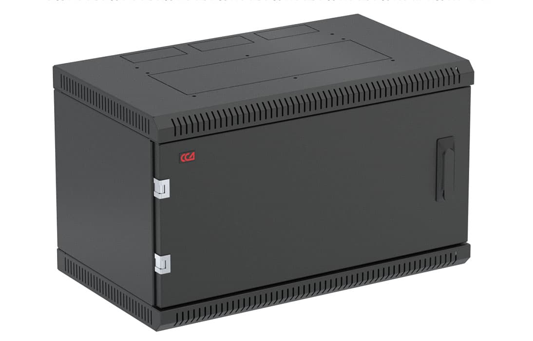 Шкаф телекоммуникационный настенный разборный черный 6U 600x650 ШТ-НСр-6U-600-650-М-Ч дверь металл
