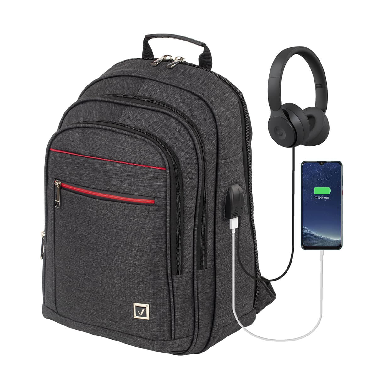 Рюкзак BRAUBERG Functional с отделением для ноутбука, 3 отделения, USB-порт, Progress, 48х14х34 см