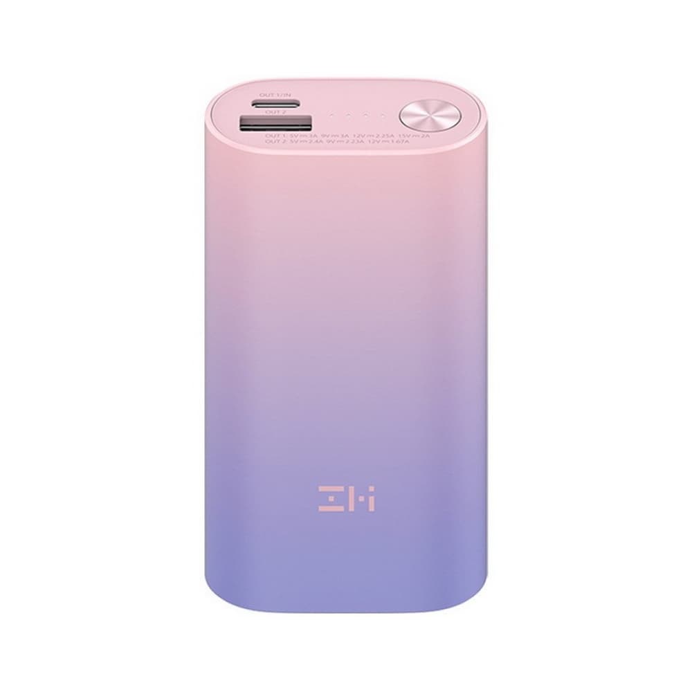 Внешний аккумулятор QB818, USB Type A, USB Type C, 10000 мА/ч, 30 Вт, розовый