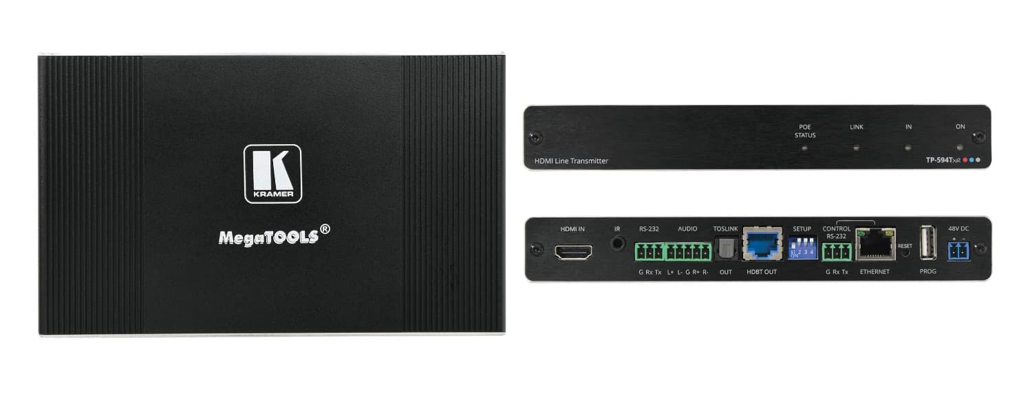 Приёмник HDMI, ARC Аудио, Ethernet, RS-232, ИК по витой паре HDBaseT с эмбедированием-деэмбедированием аудио, поддержка 4К60 4:4:4, PoE